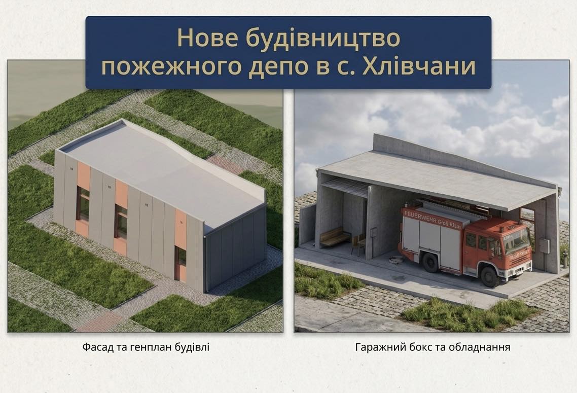 Фото до матеріалу: Сучасне пожежне депо збудують у Хлівчанах на Львівщині