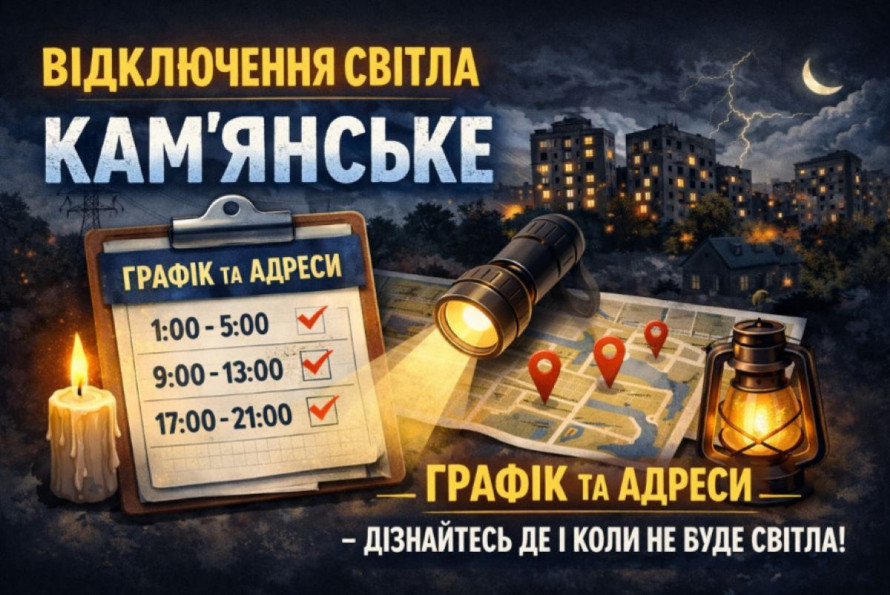 Фото до матеріалу: У Кам'янському 28 квітня планово вимкнеться світло: графік та поради мешканцям