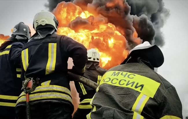 Фото до матеріалу: Пожежа на великому НПЗ у Кірішах: супутникові знімки фіксують займання після атаки дронів