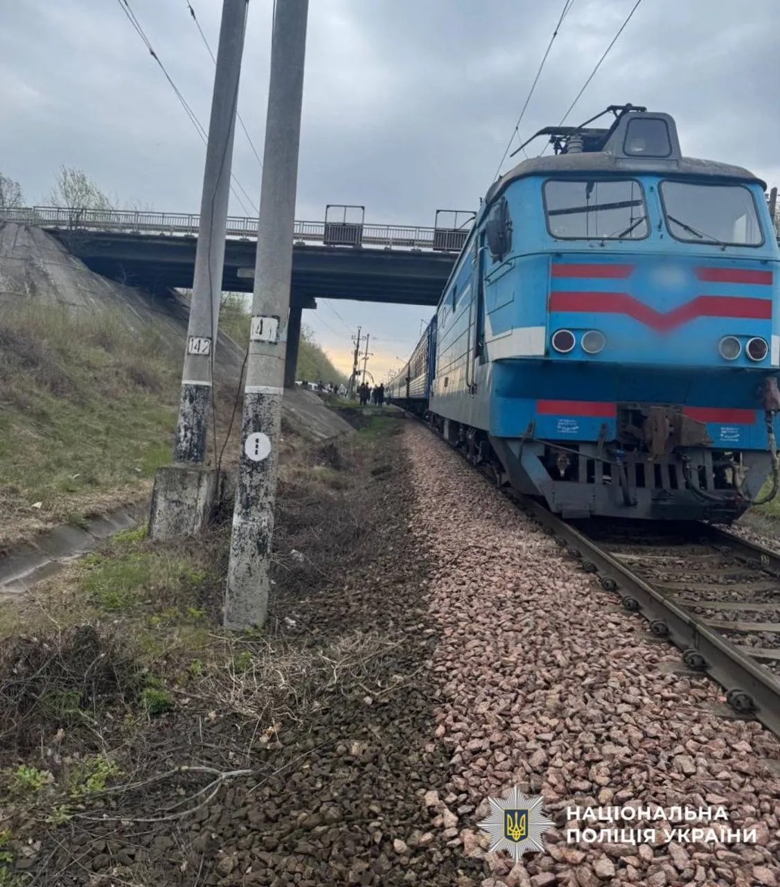 Фото до матеріалу: Потяг «Черкаси – Київ» смертельно травмував чоловіка в Обухівському районі