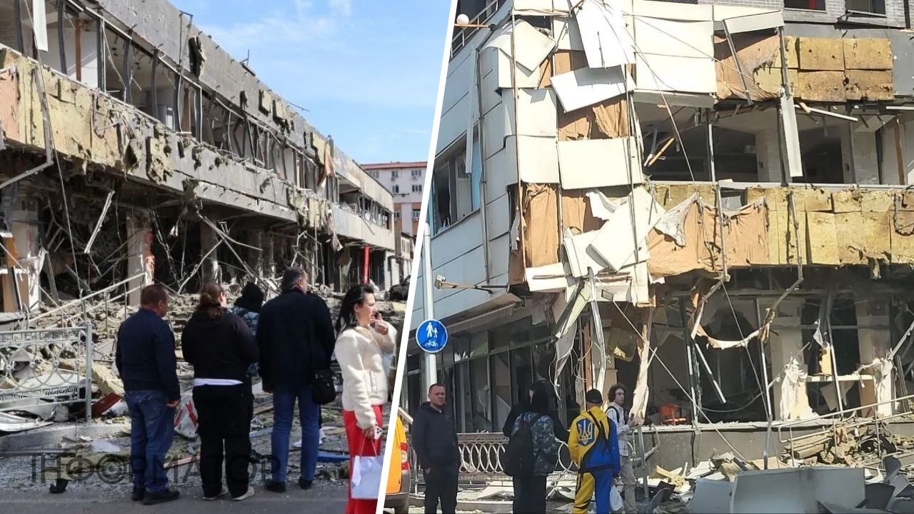 Фото до матеріалу: Обстріл бізнес-центру в Оболоні: перекриття проїзду та пошкодження інфраструктури