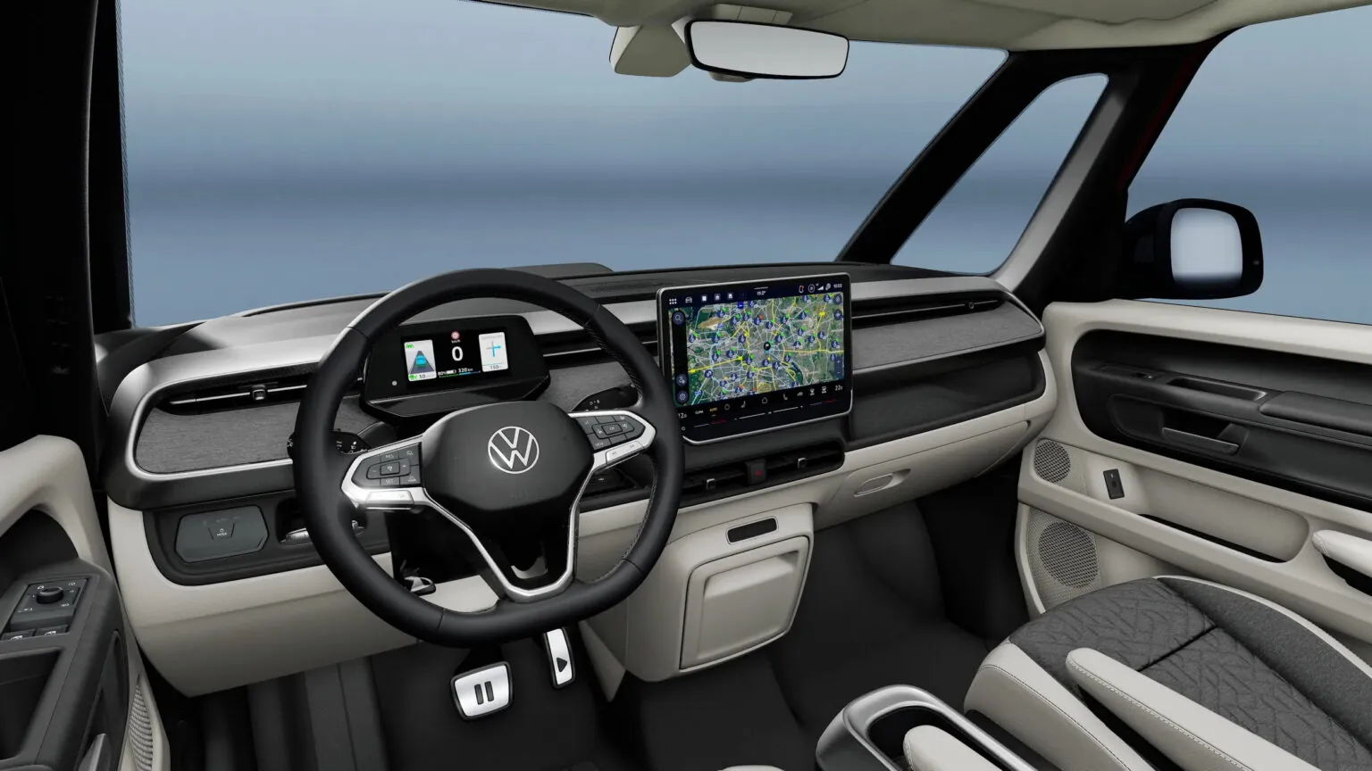 Фото до матеріалу: Оновлений Volkswagen ID. Buzz отримав повний привід, 335 кінських сил та фізичні кнопки на кермі